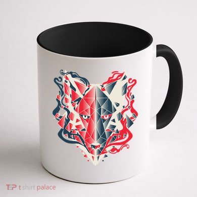 Wolf Head Polygonal Coffee Mug back