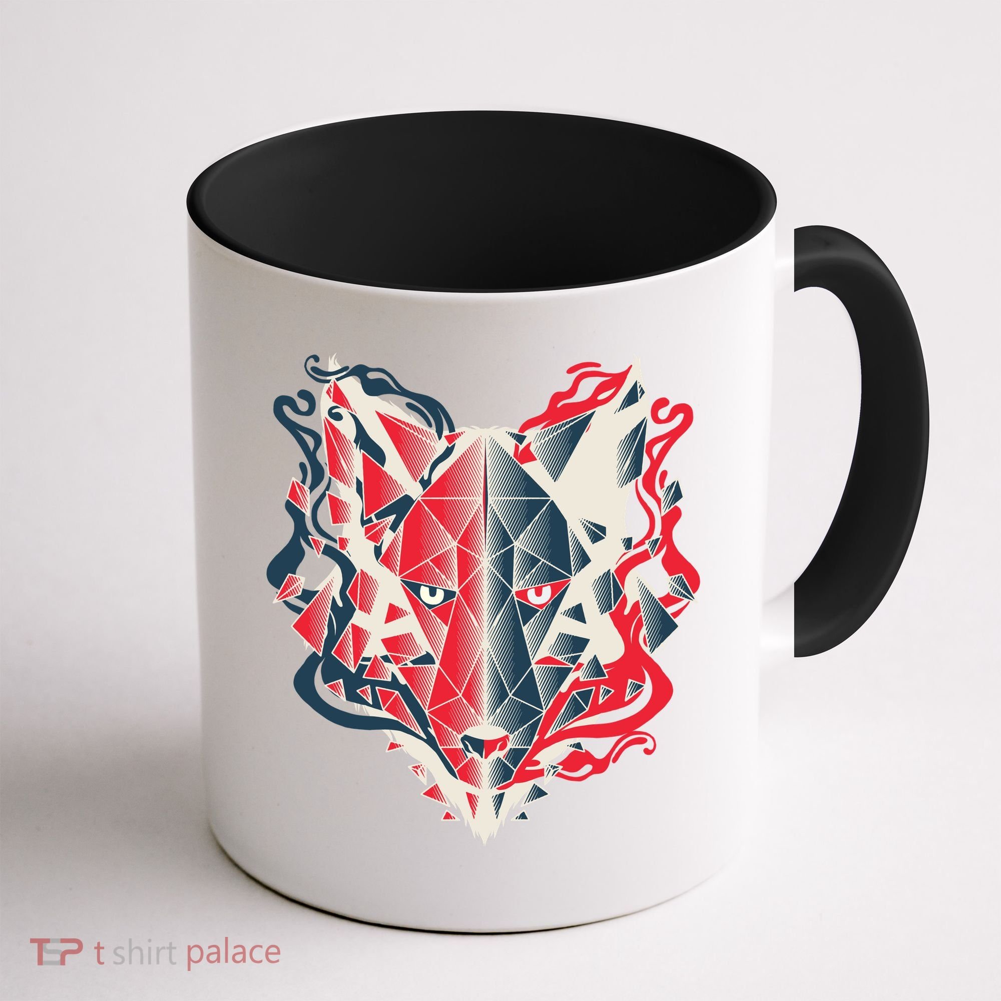 Wolf Head Polygonal Coffee Mug