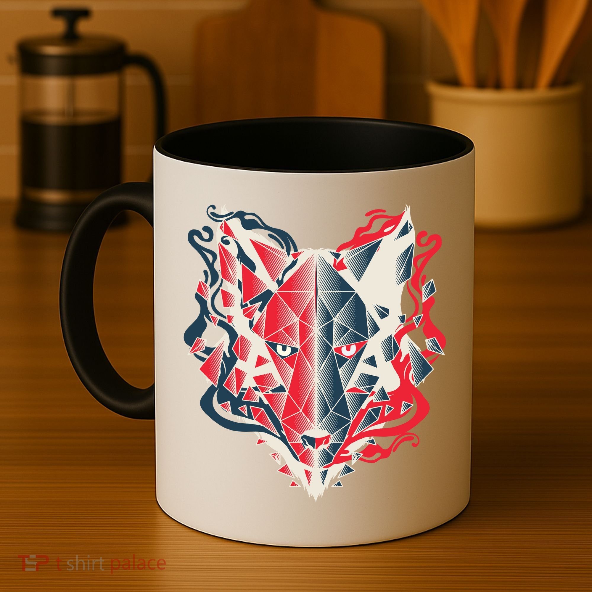 Wolf Head Polygonal Coffee Mug