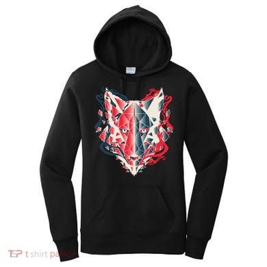 Wolf Head Polygonal Women's Hoodie