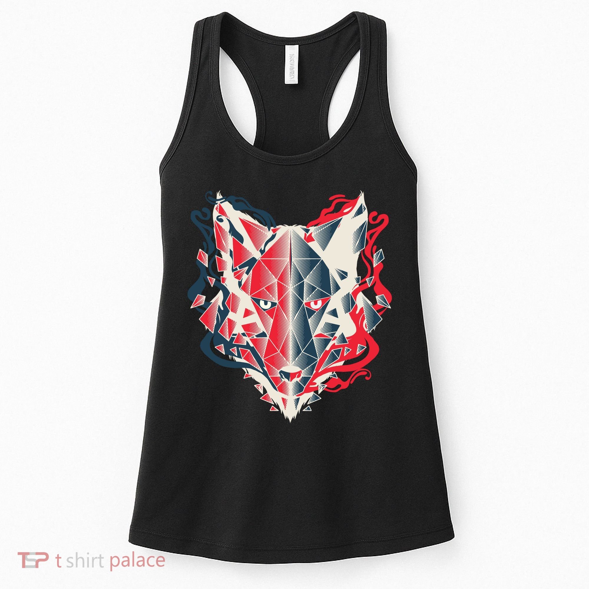 Wolf Head Polygonal Women's Tank Top