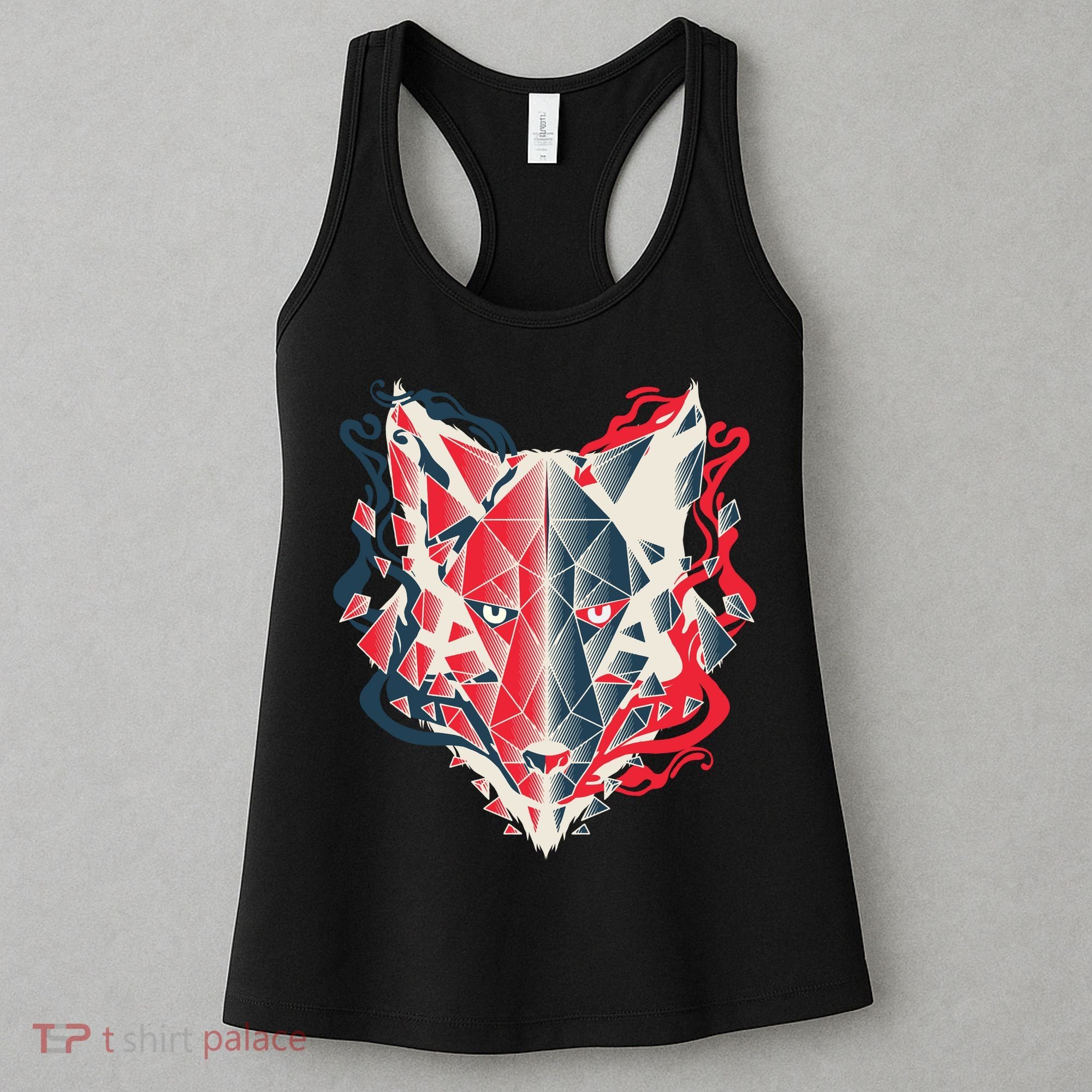 Wolf Head Polygonal Women's Tank Top