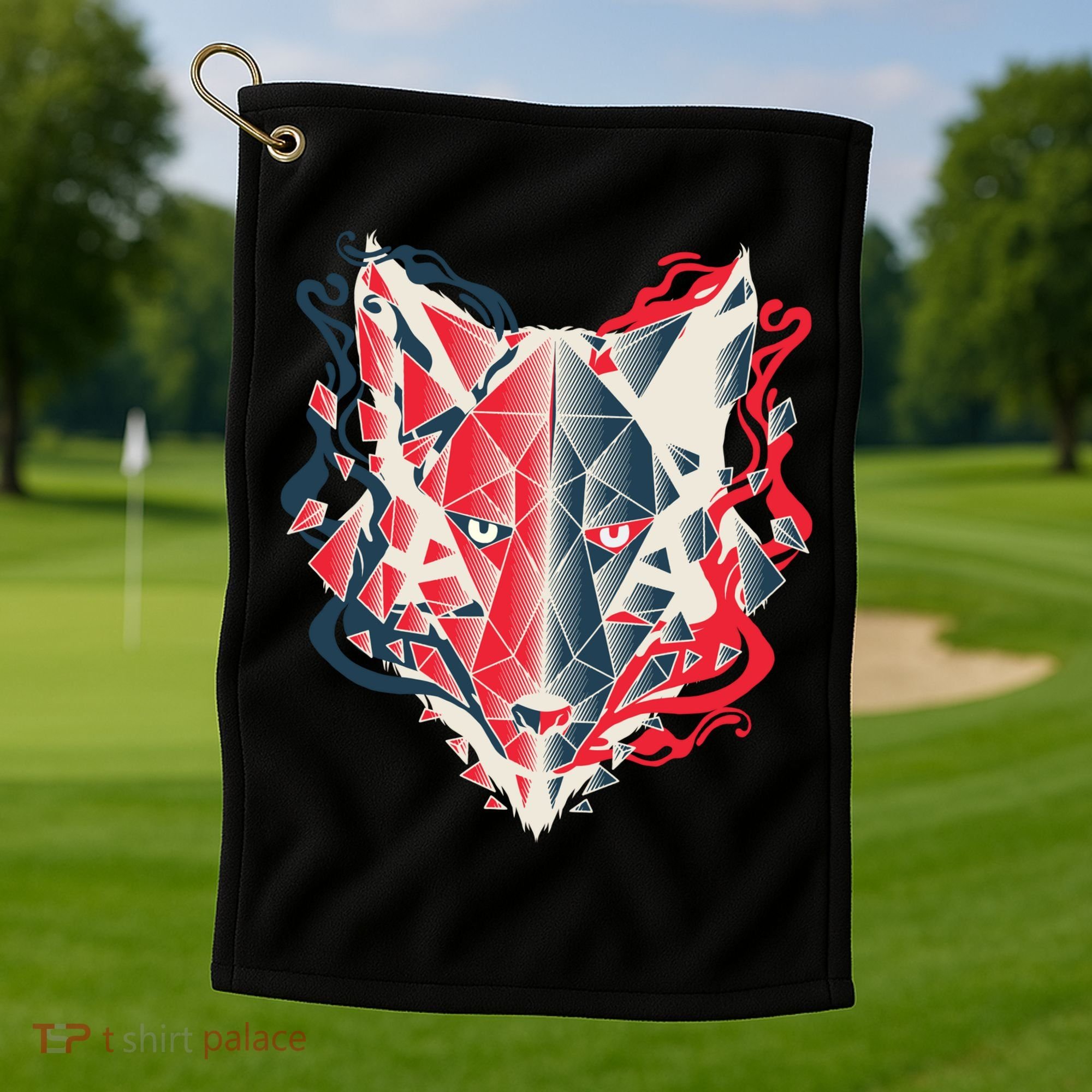 Wolf Head Polygonal Golf Towel