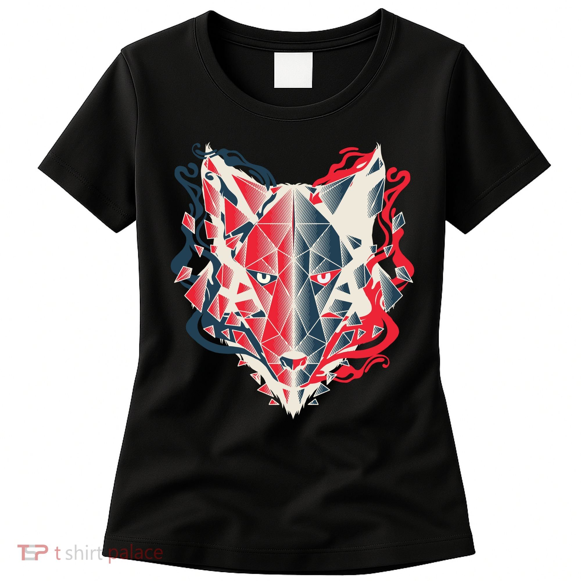 Wolf Head Polygonal Women's T-Shirt