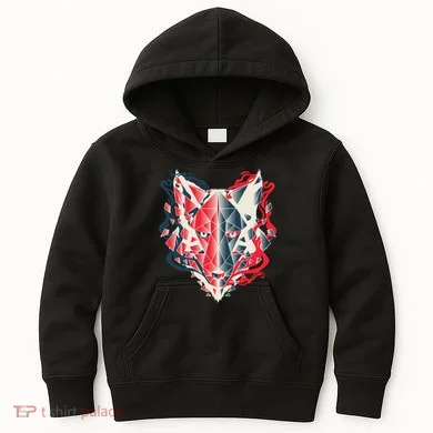 Wolf Head Polygonal Kids Hoodie