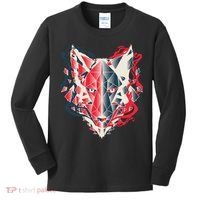 Wolf Head Polygonal Kids Long Sleeve Shirt thumb 0