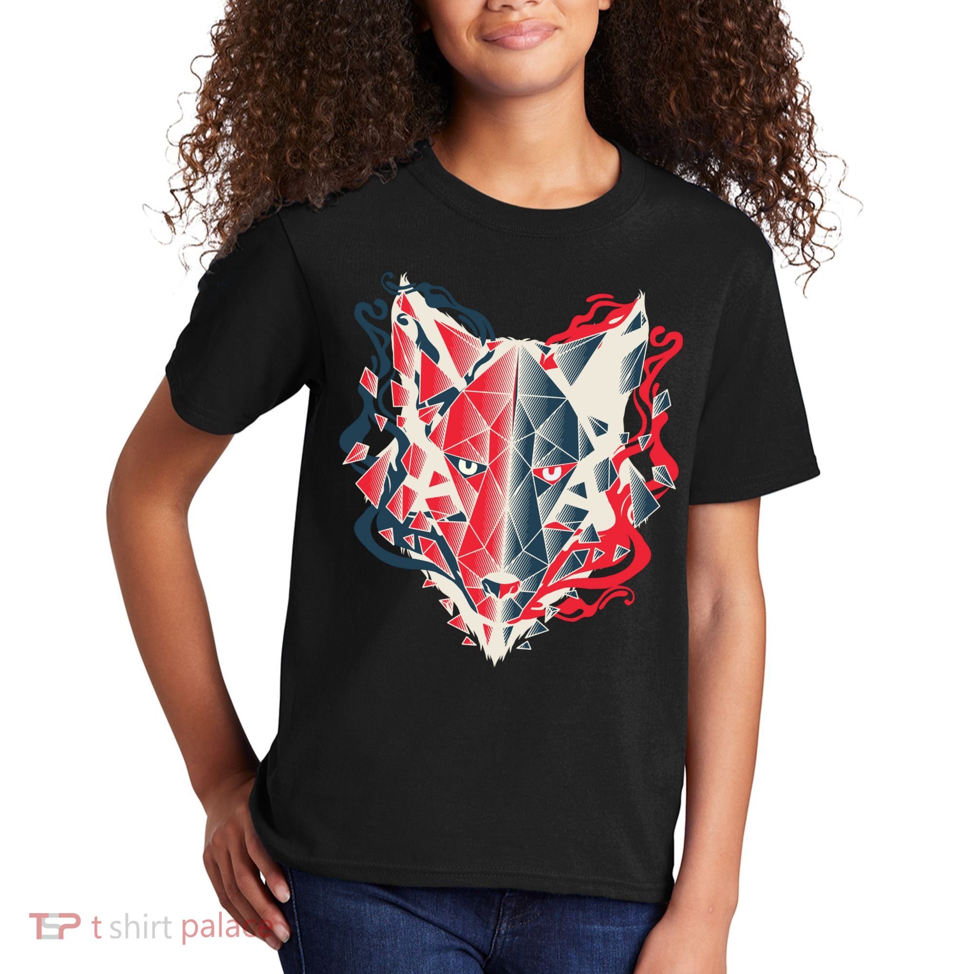 Wolf Head Polygonal Kids T-Shirt