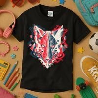 Wolf Head Polygonal Kids T-Shirt thumb 3