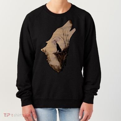 Wolf Howling Alone Women's Sweatshirt