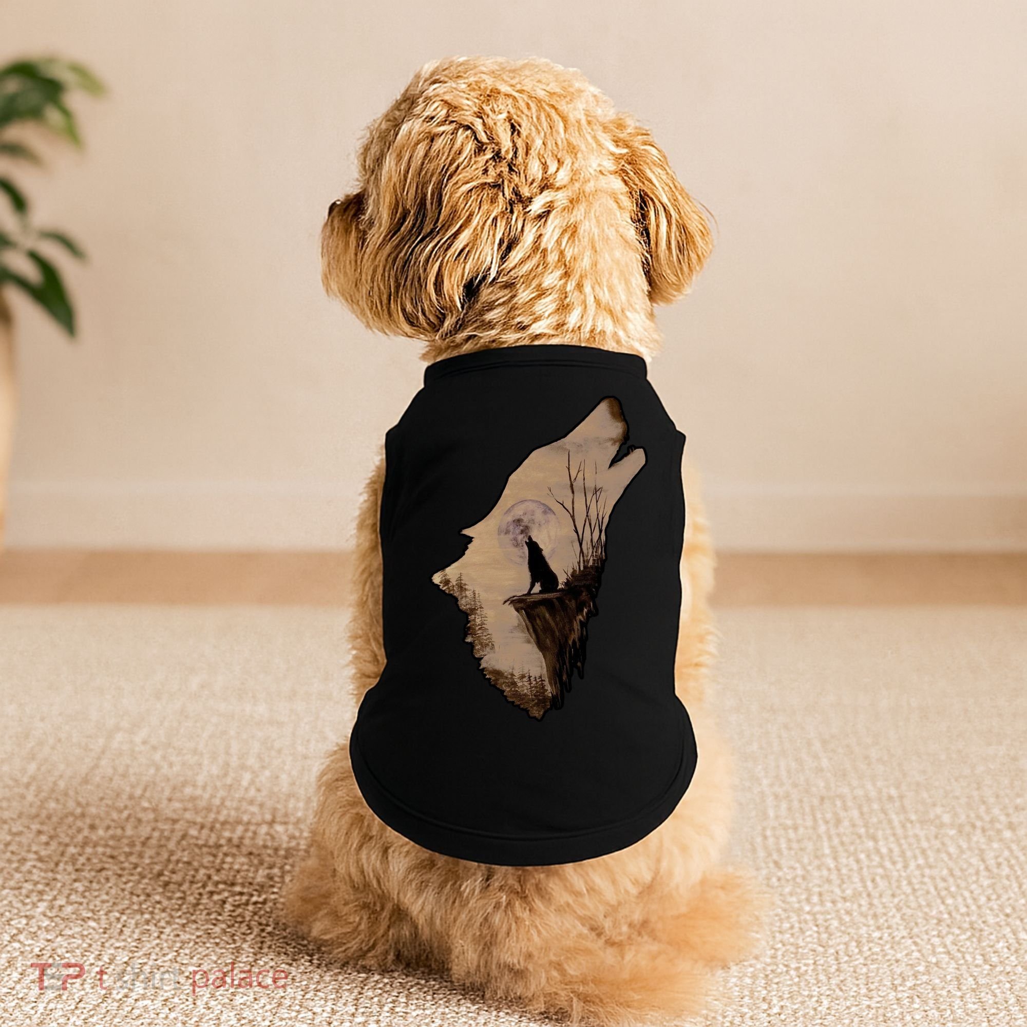 Wolf Howling Alone Doggie Tank