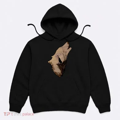 Wolf Howling Alone Hoodie