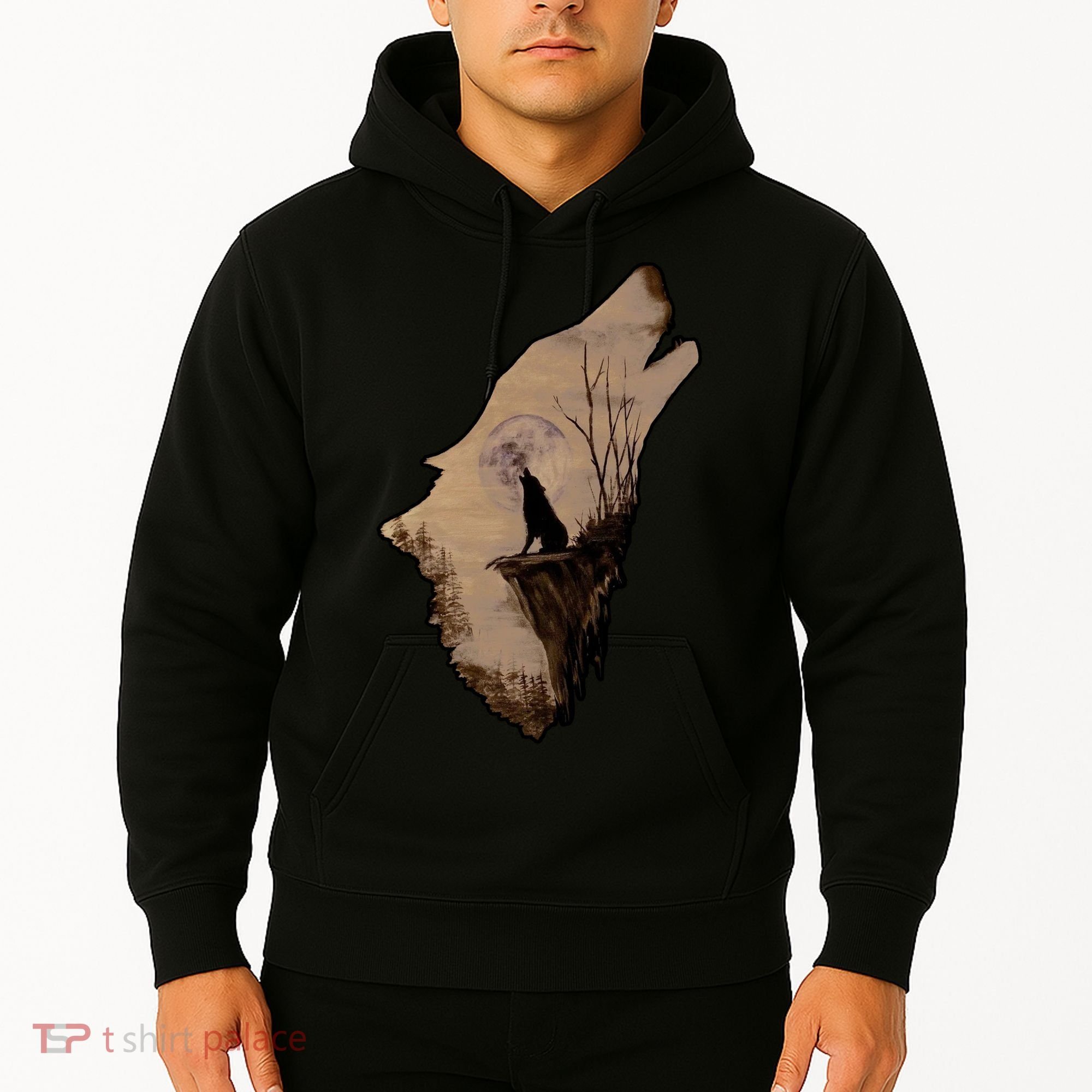 Wolf Howling Alone Hoodie