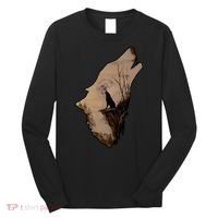 Wolf Howling Alone Long Sleeve Shirt thumb 0