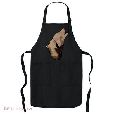 Wolf Howling Alone Apron