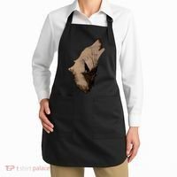 Wolf Howling Alone Apron thumb 2
