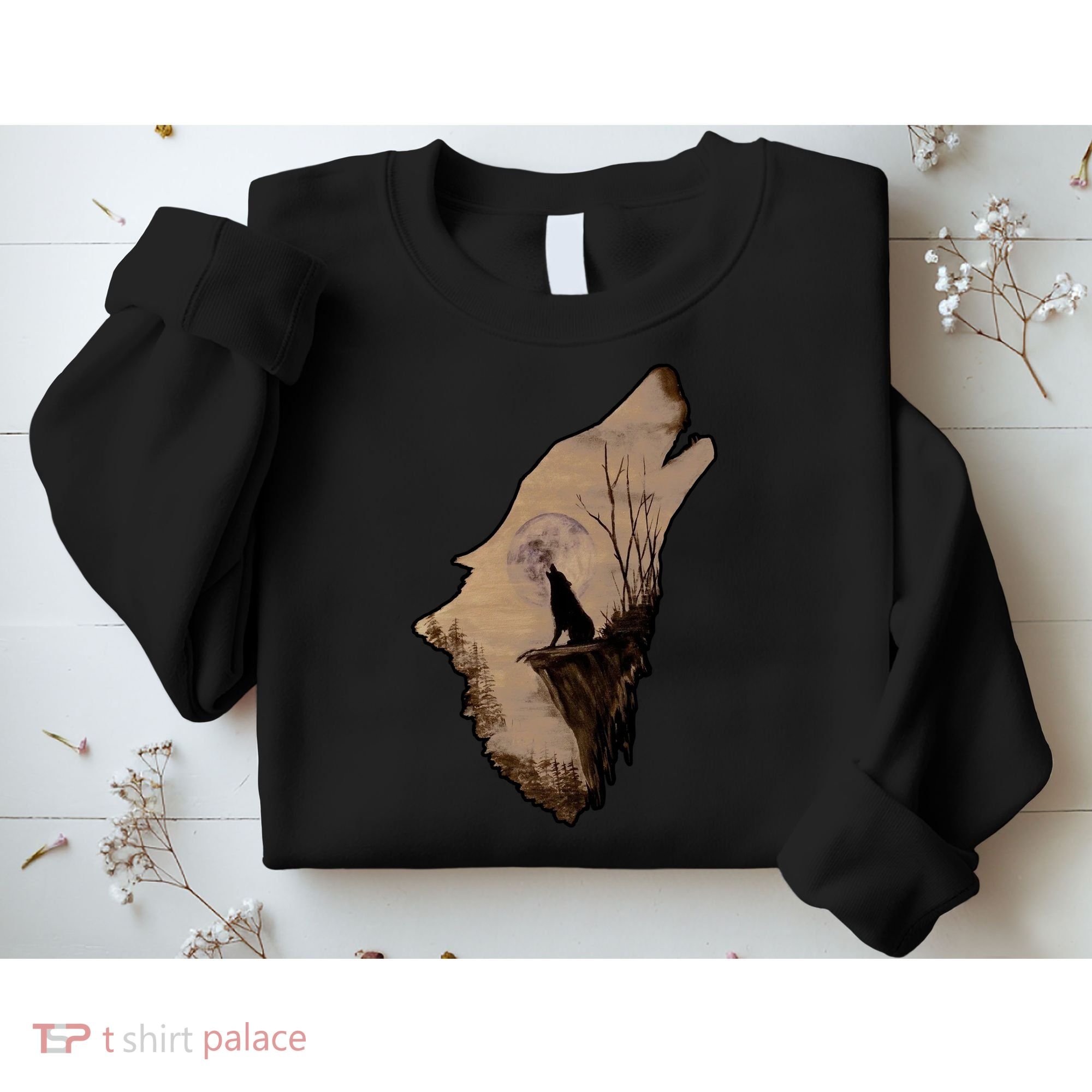 Wolf Howling Alone Sweatshirt