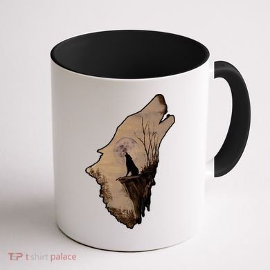 Wolf Howling Alone Coffee Mug back