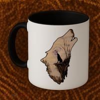 Wolf Howling Alone Coffee Mug thumb 2