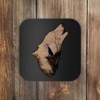 Wolf Howling Alone Coaster thumb 0