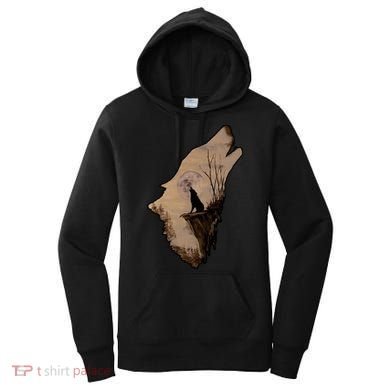 Wolf Howling Alone Women's Hoodie