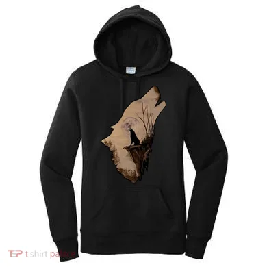 Wolf Howling Alone Women's Hoodie