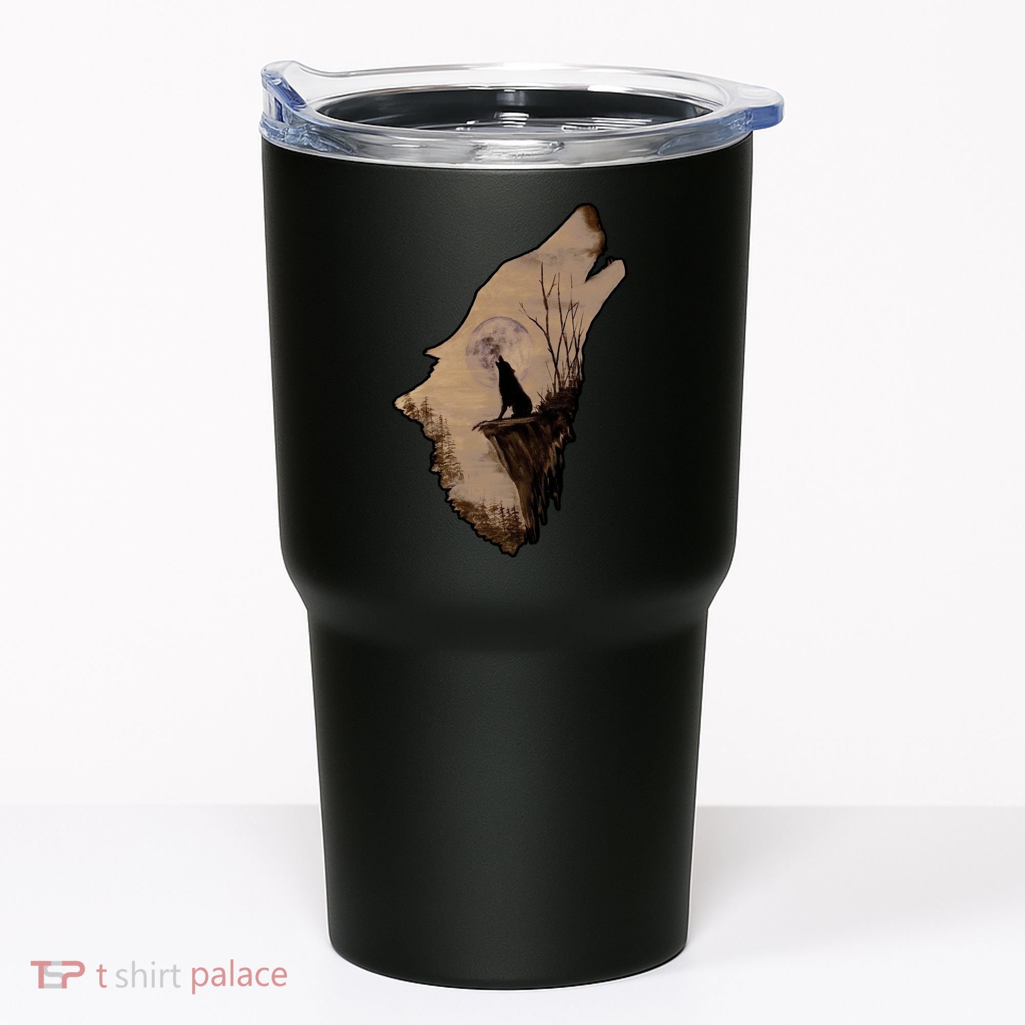 Wolf Howling Alone Tumbler