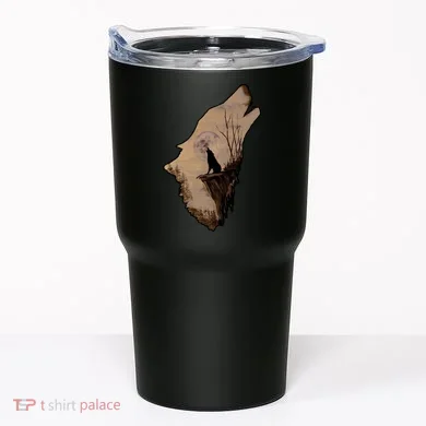 Wolf Howling Alone Tumbler