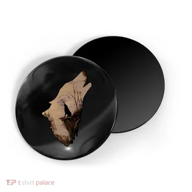 Wolf Howling Alone Magnet
