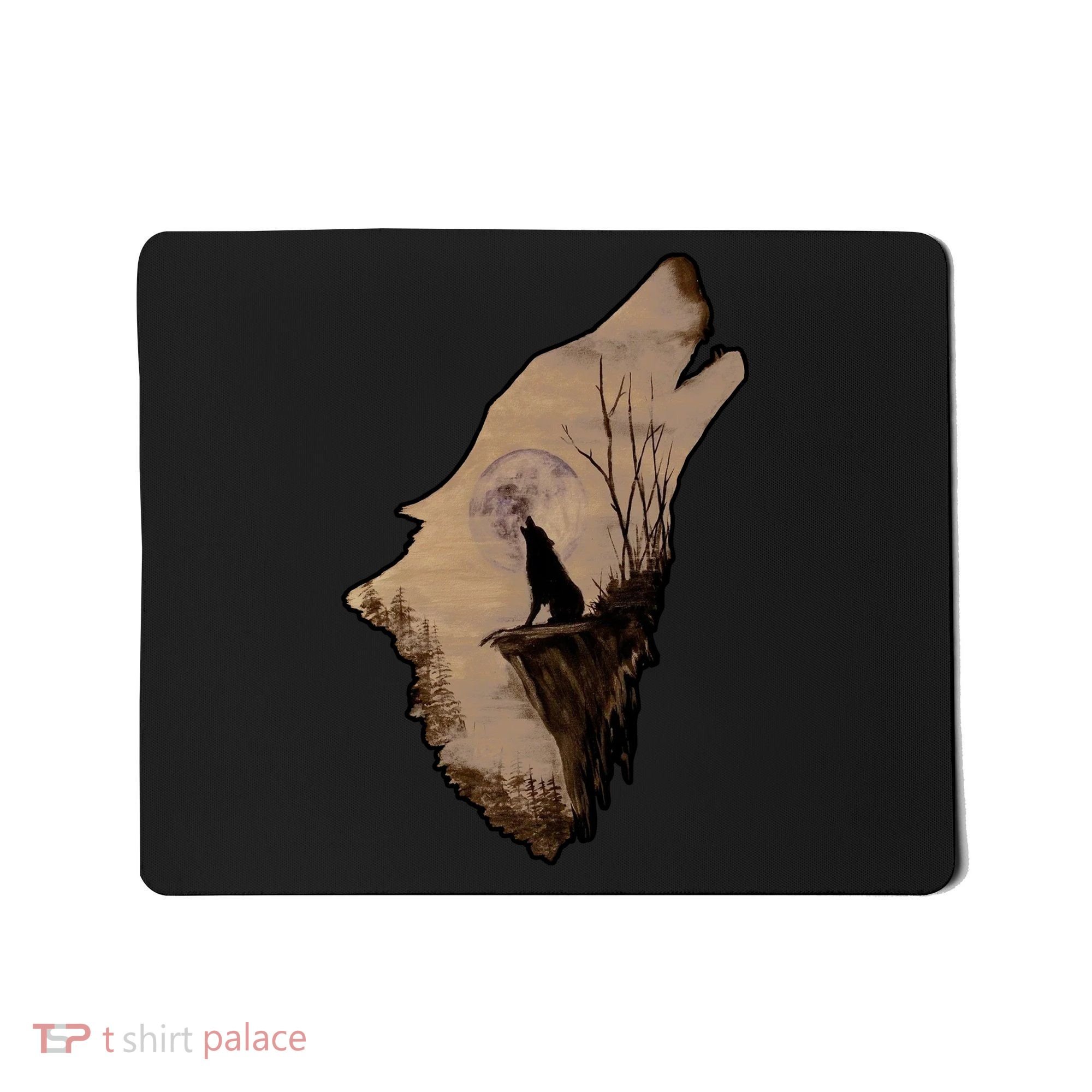 Wolf Howling Alone Mousepad