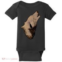 Wolf Howling Alone Baby Bodysuit thumb 0
