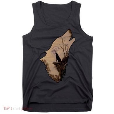 Wolf Howling Alone Tank Top
