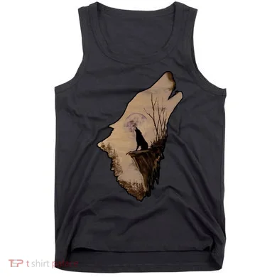 Wolf Howling Alone Tank Top