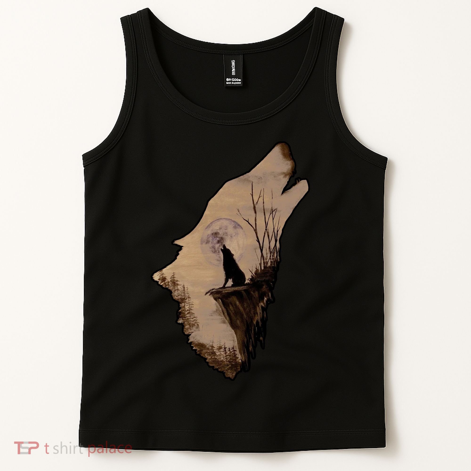 Wolf Howling Alone Tank Top