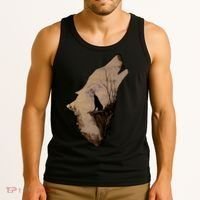 Wolf Howling Alone Tank Top thumb 3