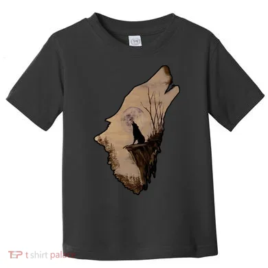 Wolf Howling Alone Toddler T-Shirt