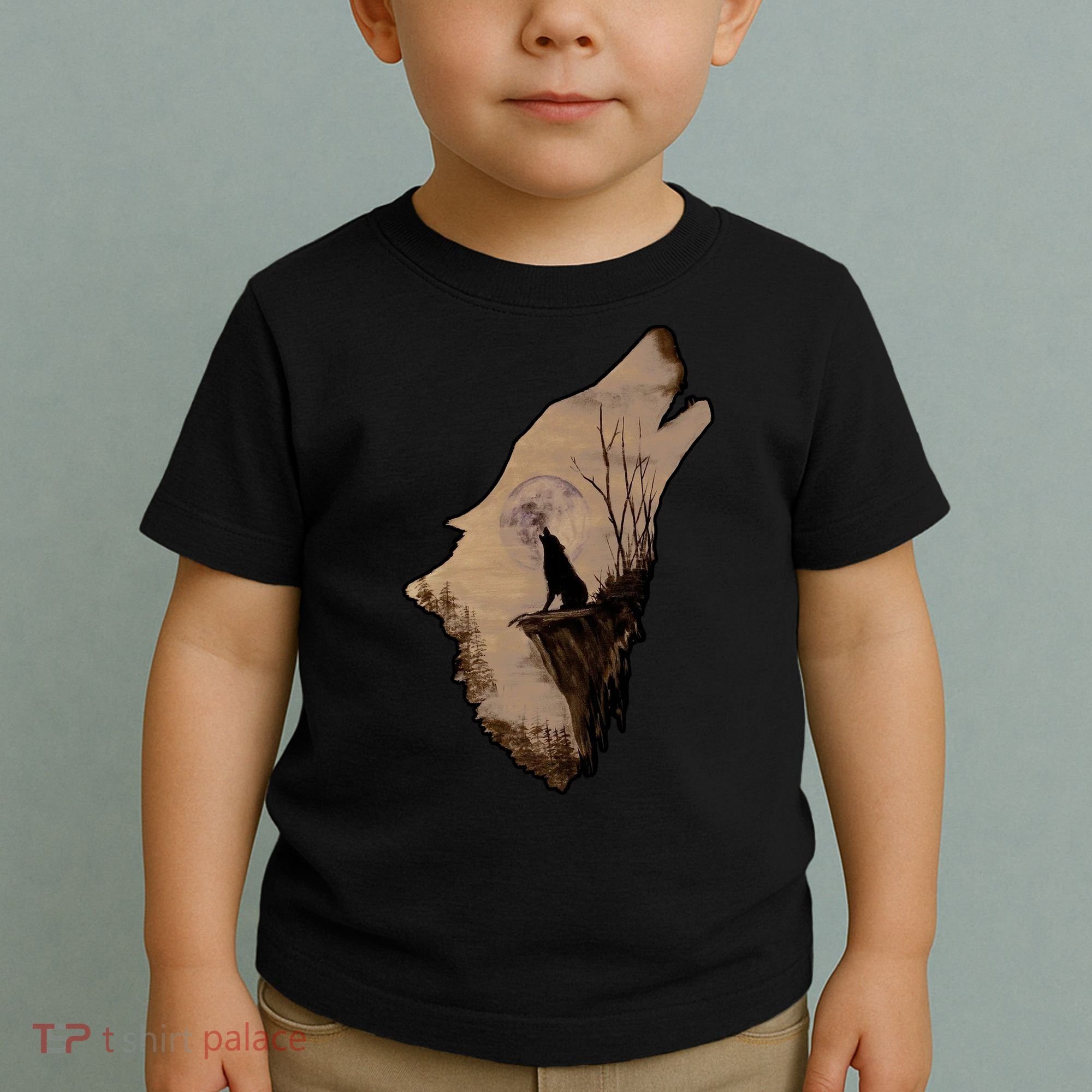 Wolf Howling Alone Toddler T-Shirt