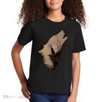 Wolf Howling Alone Kids T-Shirt thumb 2