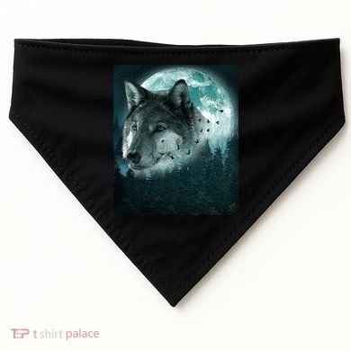 Wolf Moon Forest Wilderness  USA-Made Doggie Bandana
