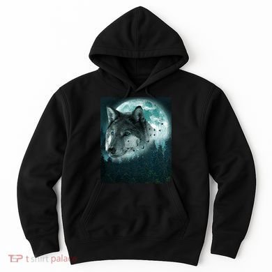 Wolf Moon Forest Wilderness  Hoodie