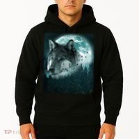 Wolf Moon Forest Wilderness  Hoodie thumb 2
