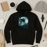 Wolf Moon Forest Wilderness  Hoodie thumb 3