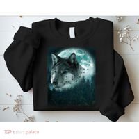 Wolf Moon Forest Wilderness  Sweatshirt thumb 2