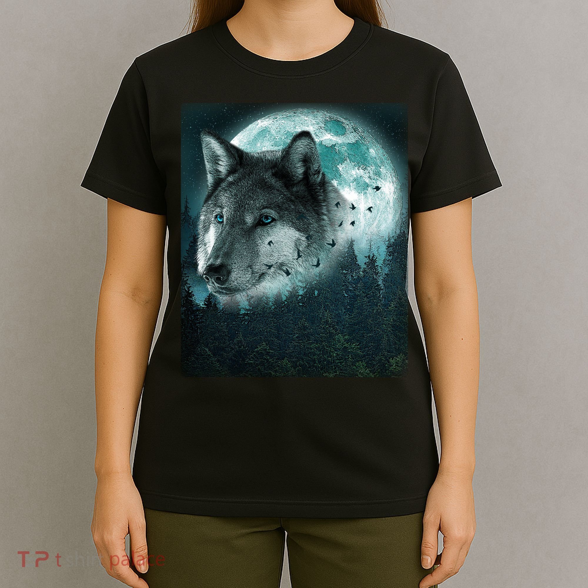 Wolf Moon Forest Wilderness  T-Shirt