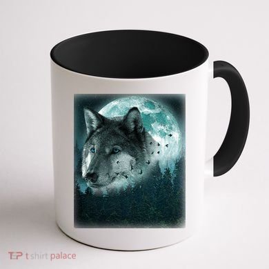 Wolf Moon Forest Wilderness  Coffee Mug back