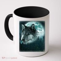 Wolf Moon Forest Wilderness  Coffee Mug thumb 0