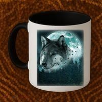 Wolf Moon Forest Wilderness  Coffee Mug thumb 2