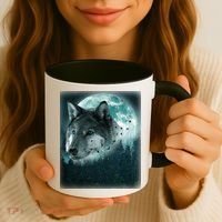 Wolf Moon Forest Wilderness  Coffee Mug thumb 3