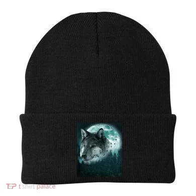 Wolf Moon Forest Wilderness Beanie