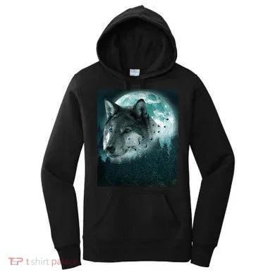 Wolf Moon Forest Wilderness  Women's Hoodie