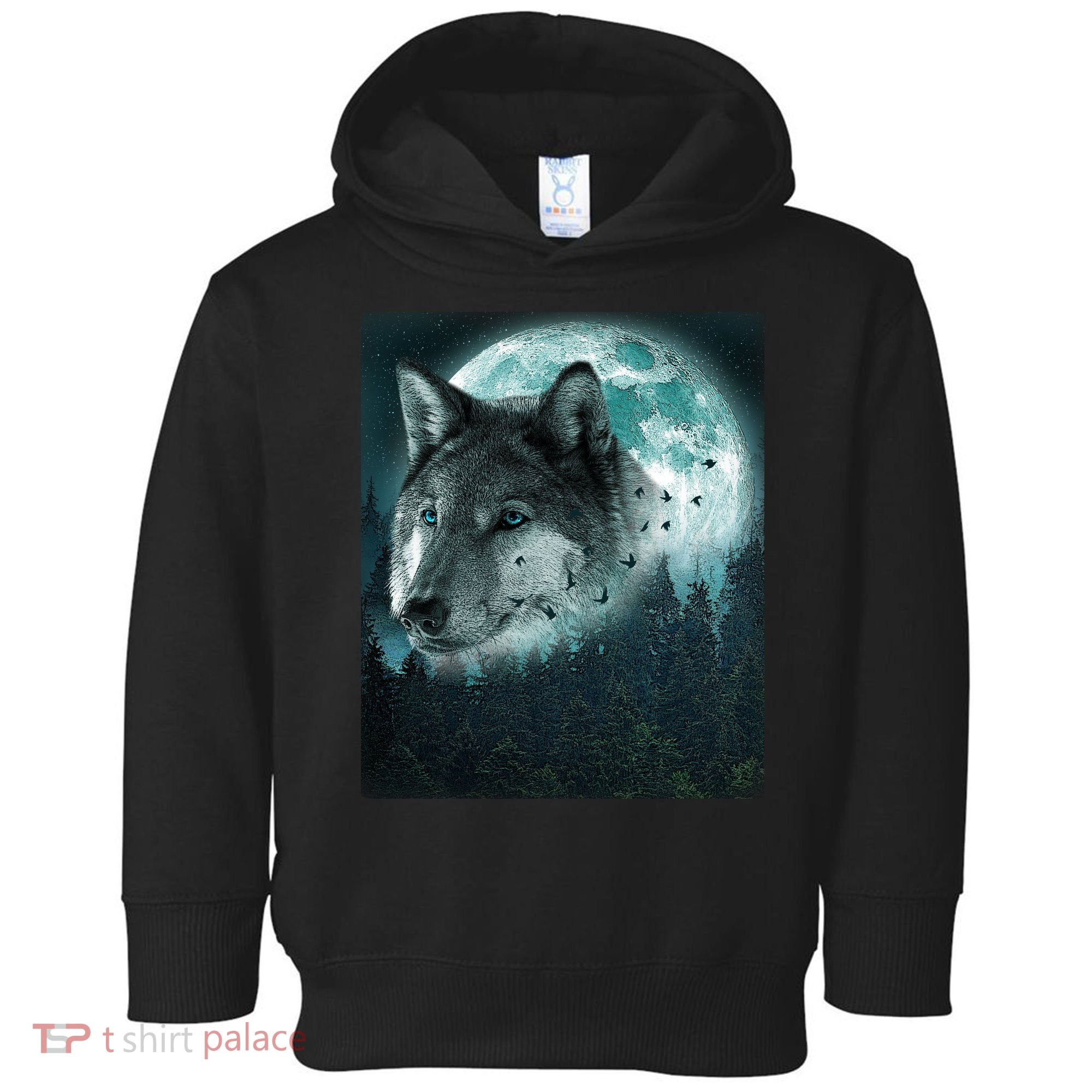 Wolf Moon Forest Wilderness  Toddler Hoodie